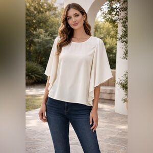 Hayden White Bell Sleeve Blouse